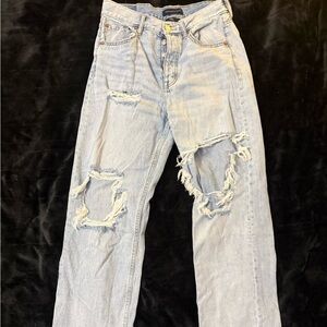 Aeropostale 90’s Baggy Light Blue Distressed Jeans